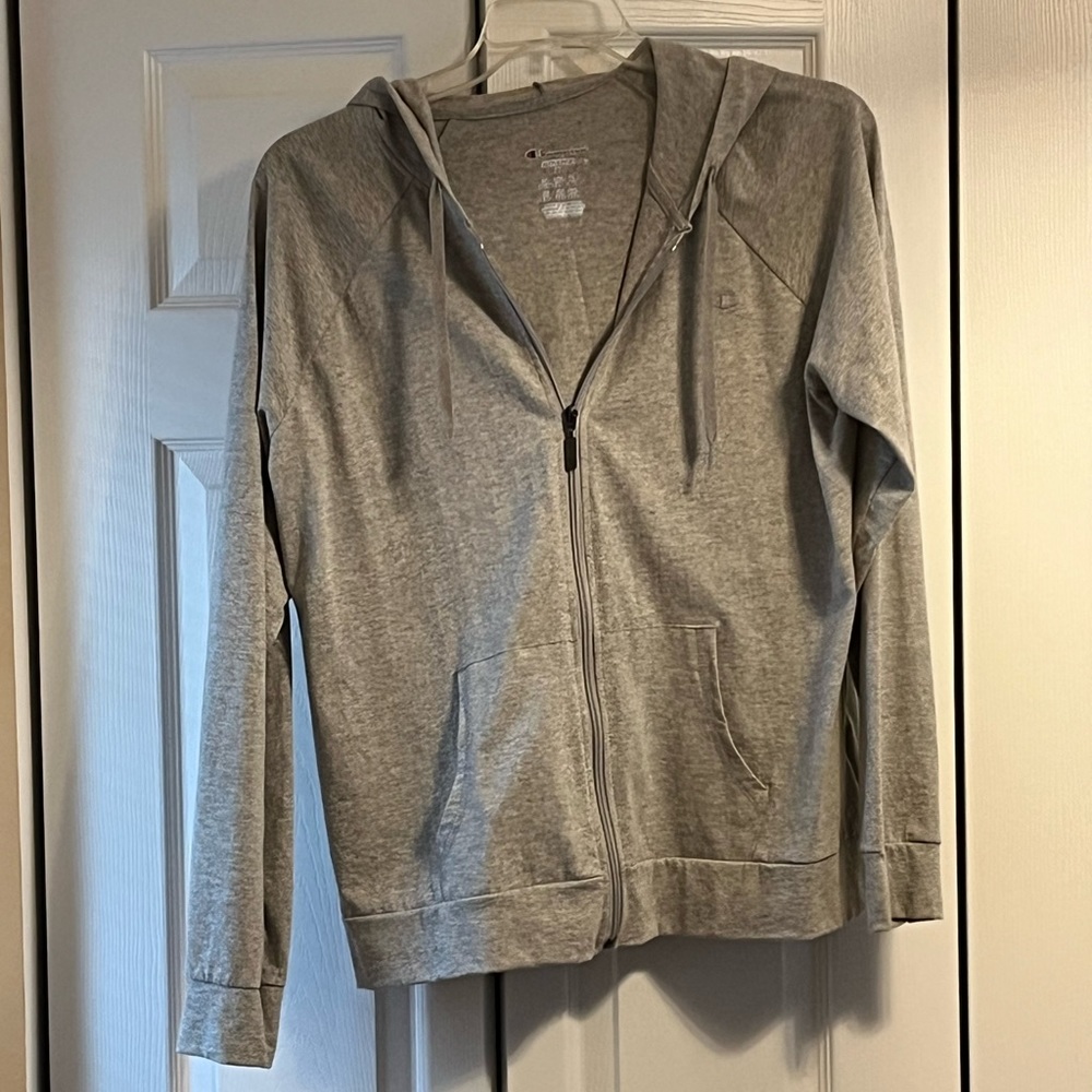 Champion athletic lightweight jacket with hood - grey - XL